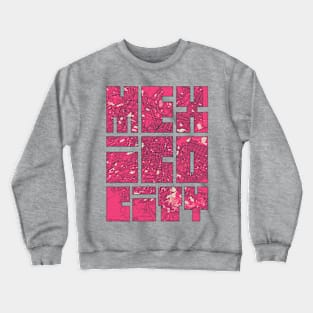 Mexico City Map Typography - Blossom Crewneck Sweatshirt